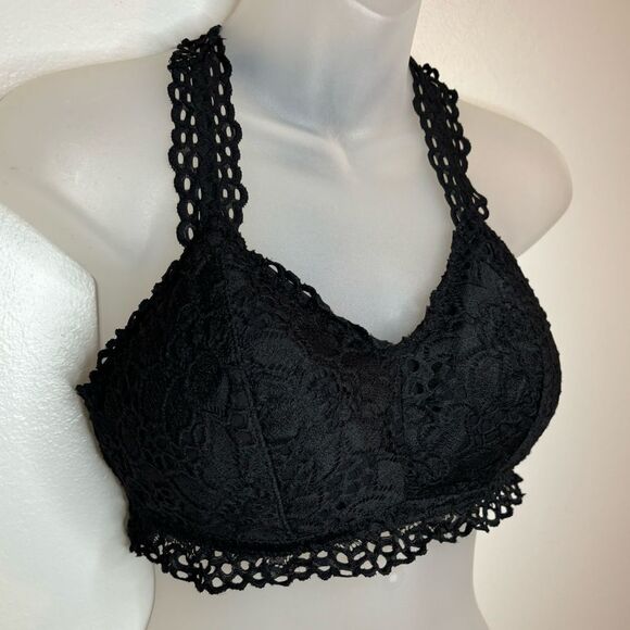 Maurices Black Lace Padded Racerback Bralette Size Large - Picture 3 of 6
